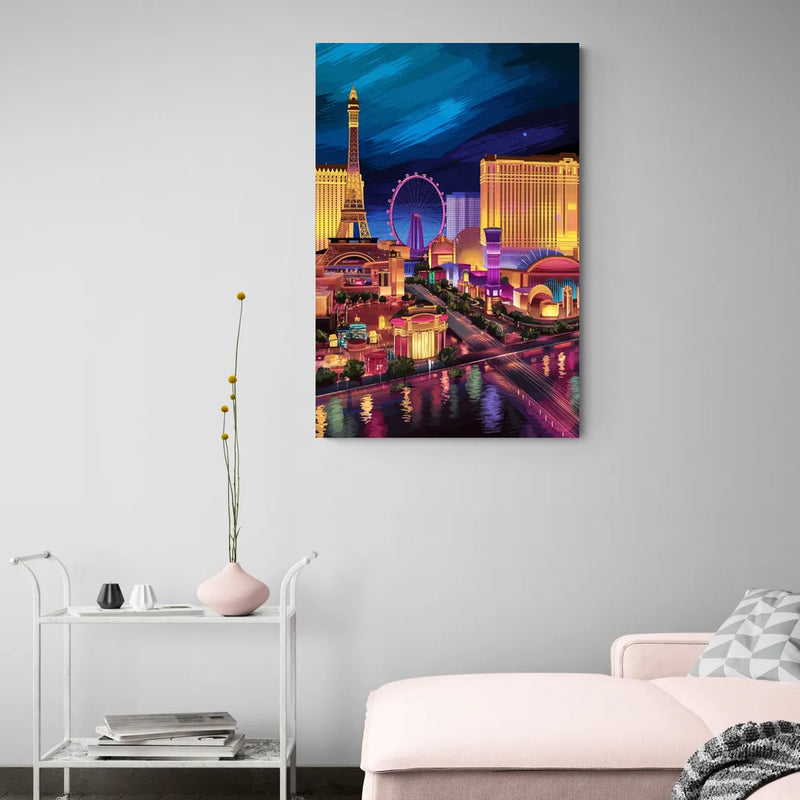 Las Vegas Skyline Panorama - Canvas Wall Art Living Room