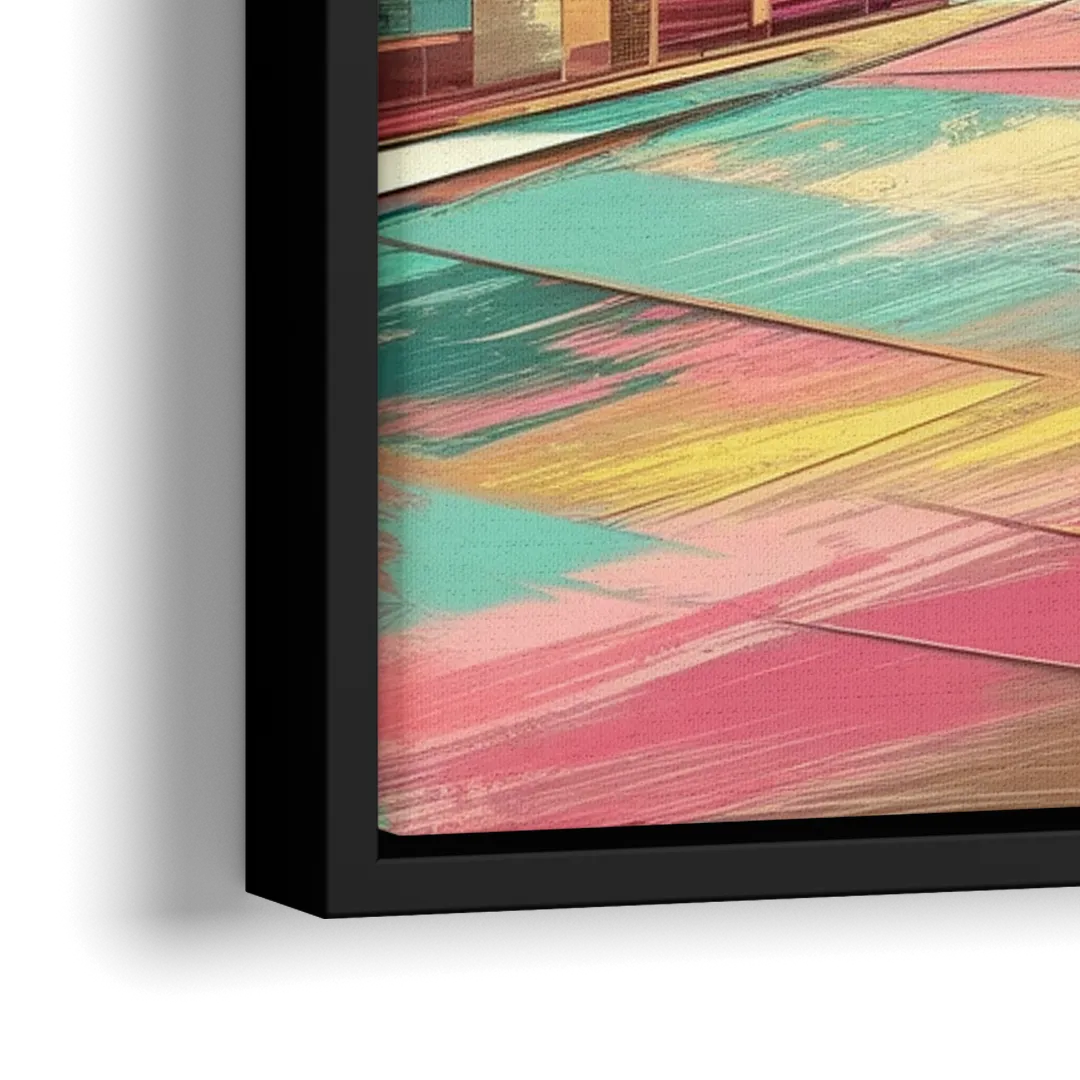 Miami Beach Vibes - Close-Up Black Frame Canvas