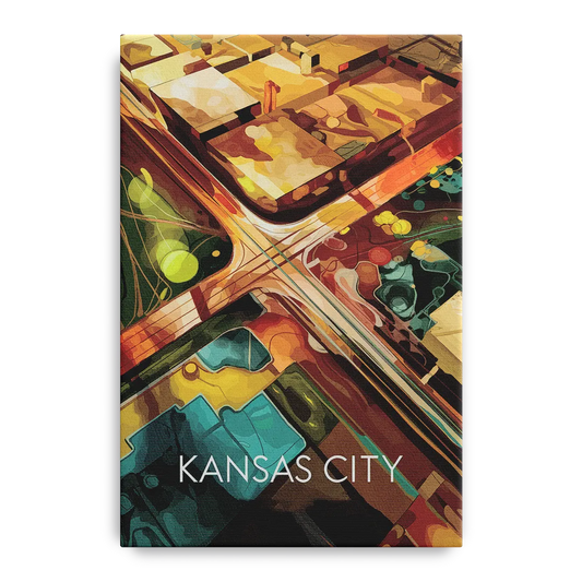 Kansas City Aerial View - Canvas Wall Art