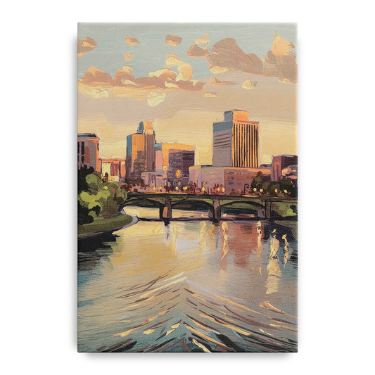 Little Rock Downtown Panorama - Canvas Wall Art