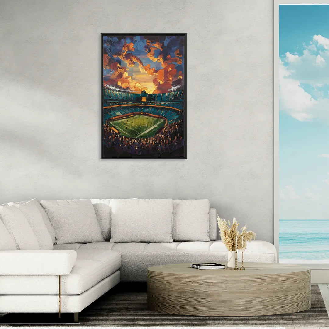 Oakland Coliseum Memories - Living Room Black Frame Canvas