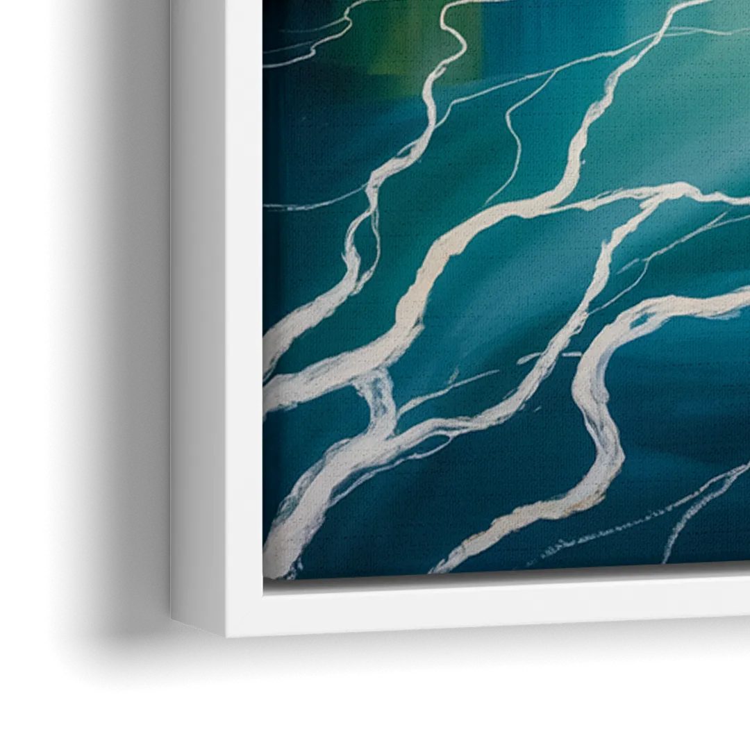 Niagara River Rapids - Close-Up White Frame Canvas