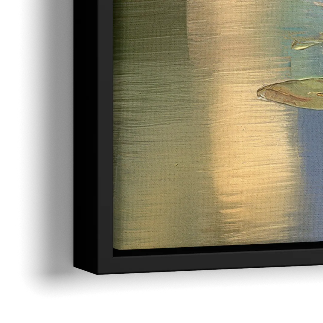 Madison Yahara River Tranquility - Close-Up Black Frame Canvas