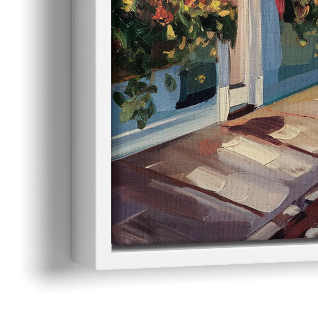 Charleston French Quarter - Close-Up White Frame Canvas