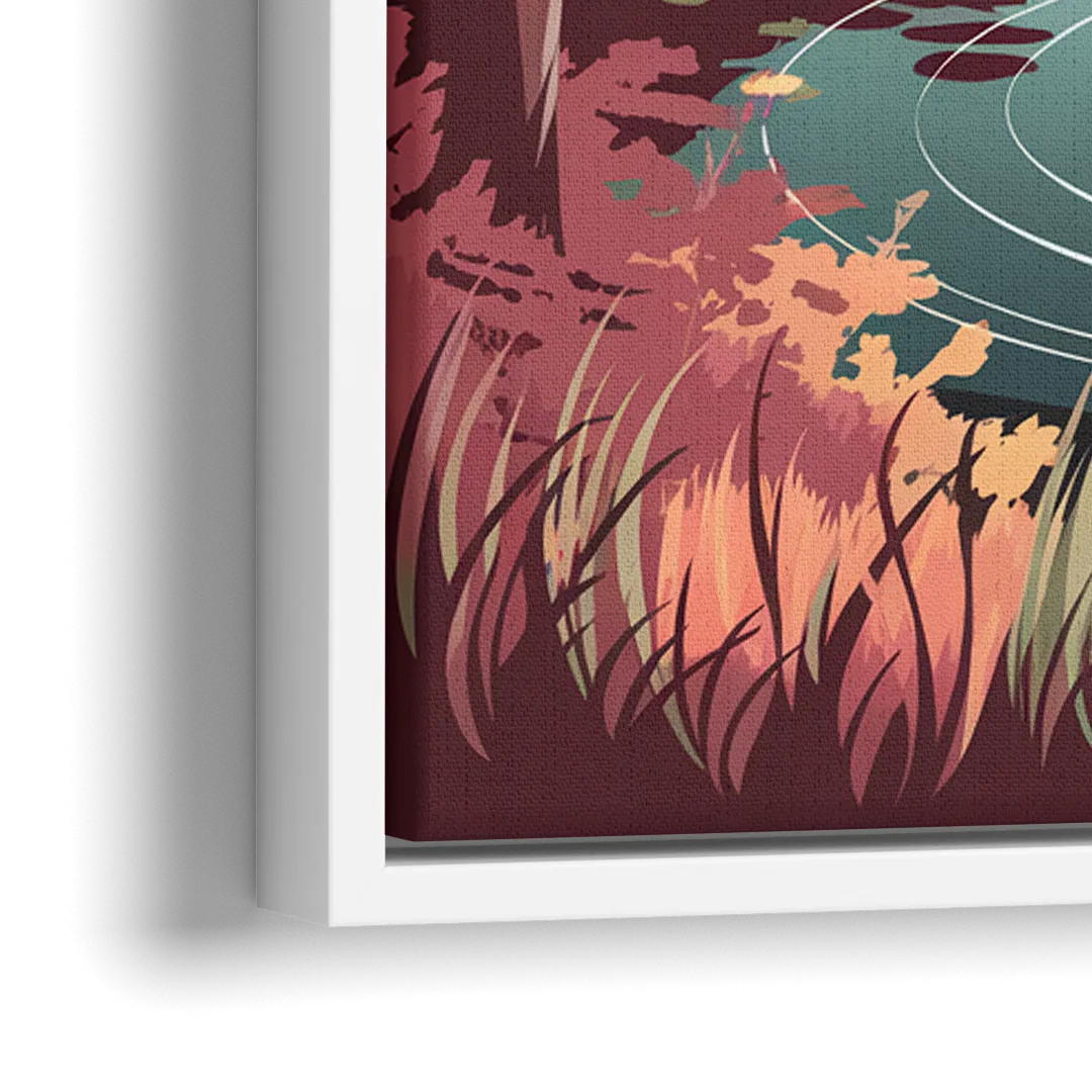 Madison Scenic Lakeshores - Close-Up White Frame Canvas