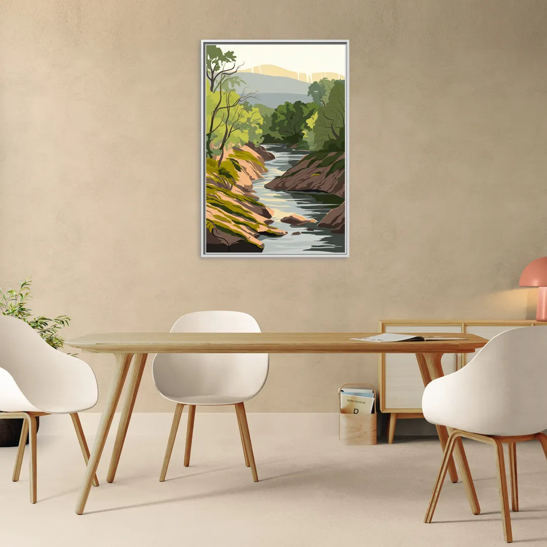 Marietta Chattahoochee River - Living Room White Frame Canvas