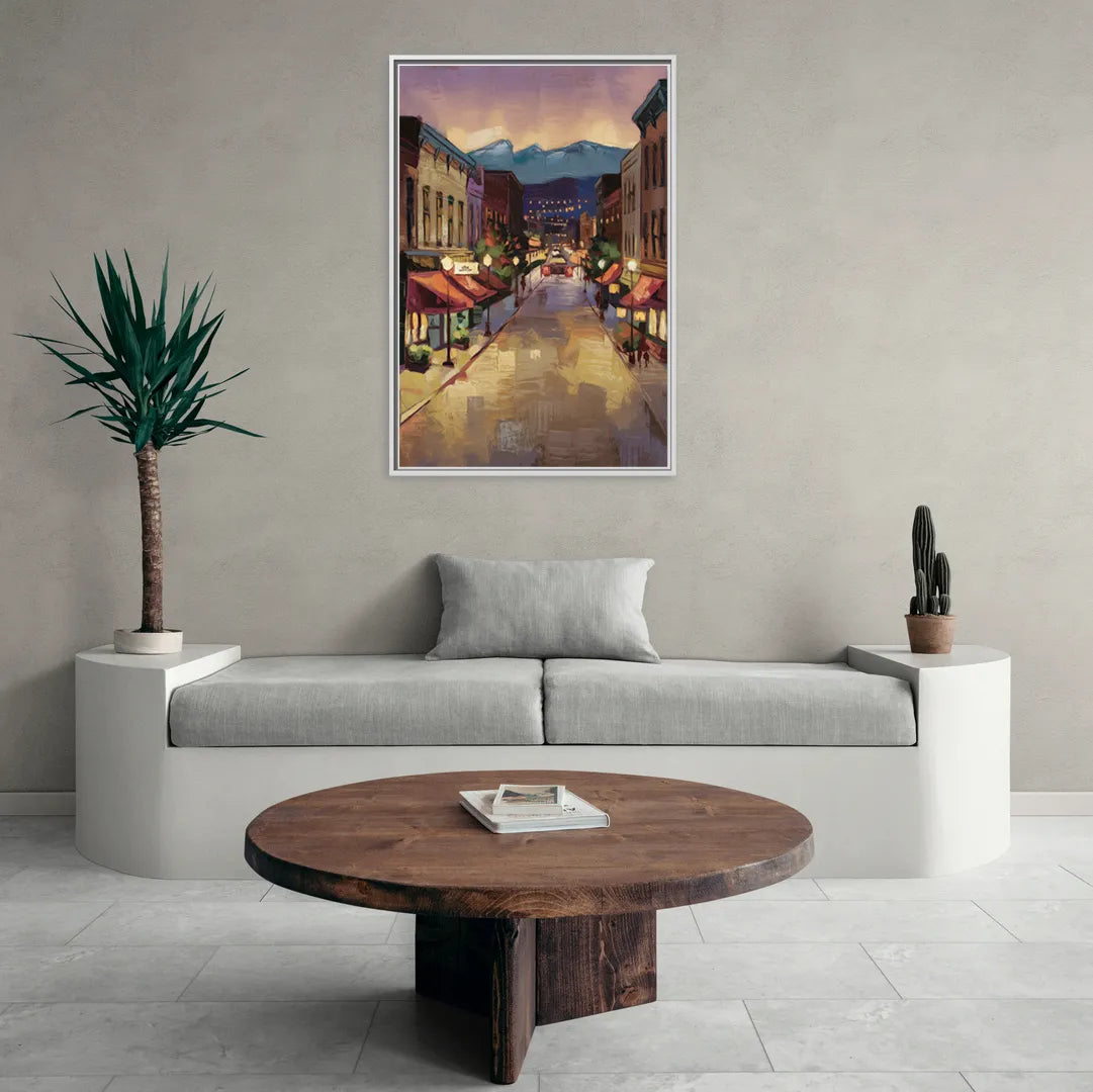 Park City Historic Main Street - Living Room White Frame Canvas