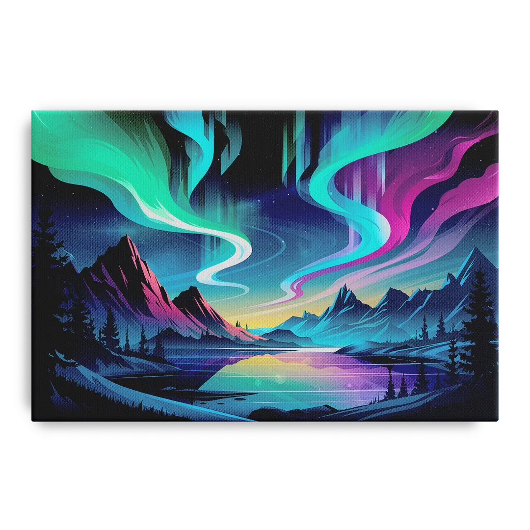 Aurora Starry Night - Canvas Wall Art