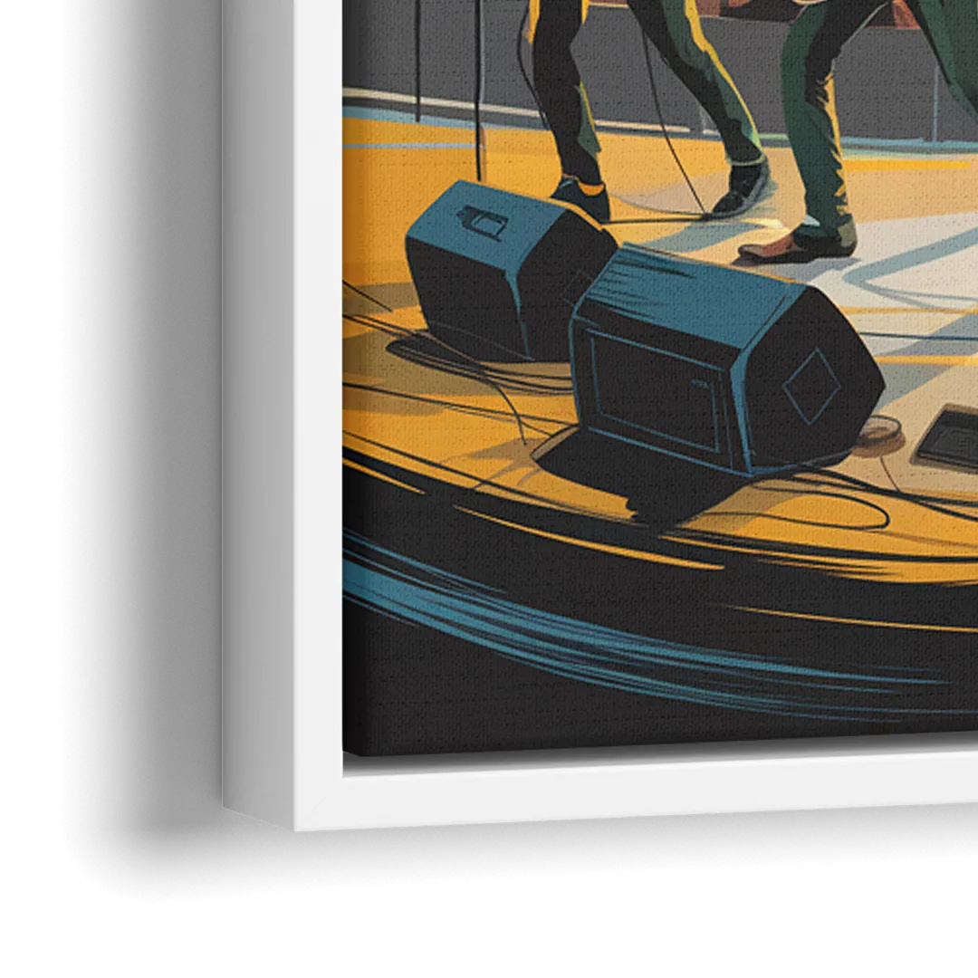 Austin Live Music Capital - Close-Up White Frame Canvas