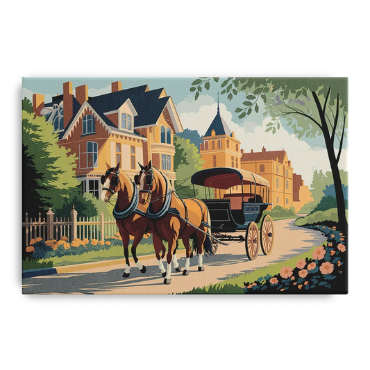 Mackinac Island Horse Carriage Ride - Canvas Wall Art