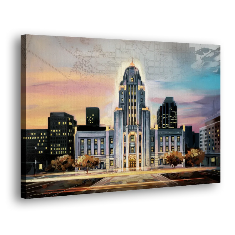 Buffalo City Hall Iconic View - Canvas Print Art Sides