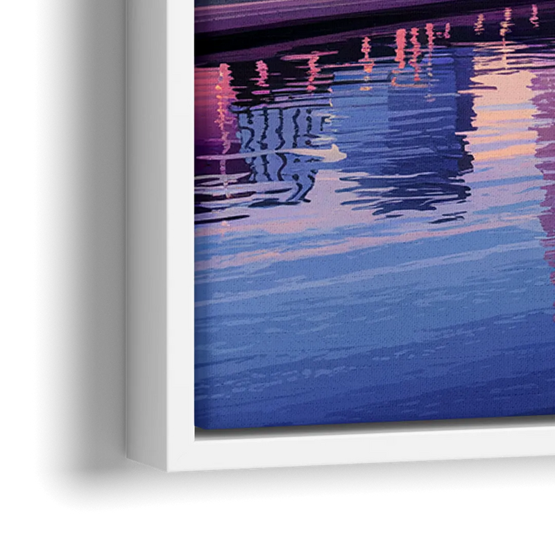 Cleveland Ohio Skyline Silhouette - Close-Up White Frame Canvas