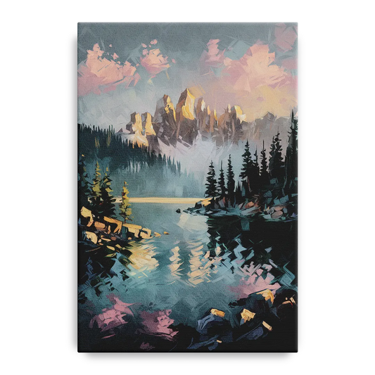 Lake Tahoe Snowy Peaks - Canvas Wall Art