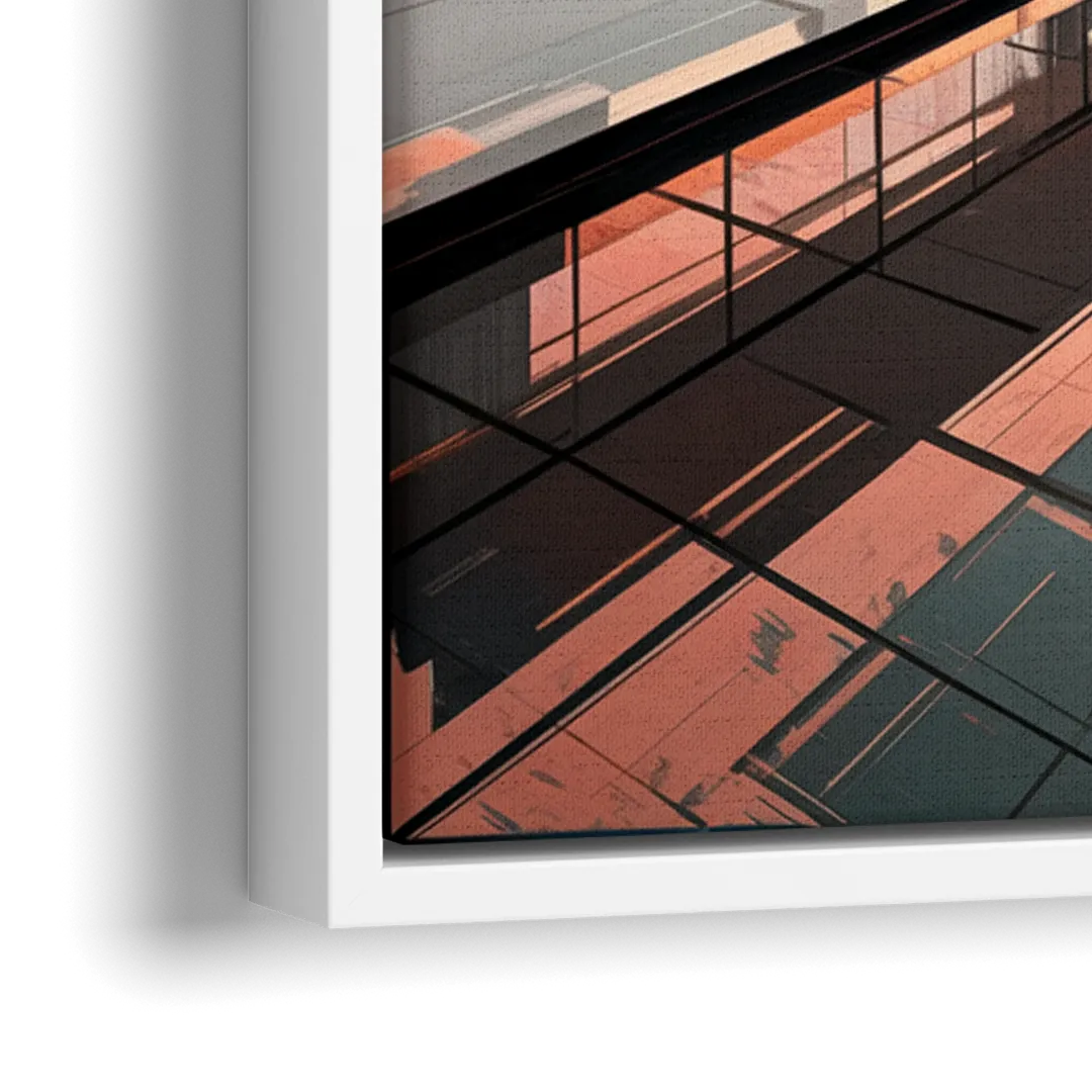 Plano Modern Architecture - Close-Up White Frame Canvas