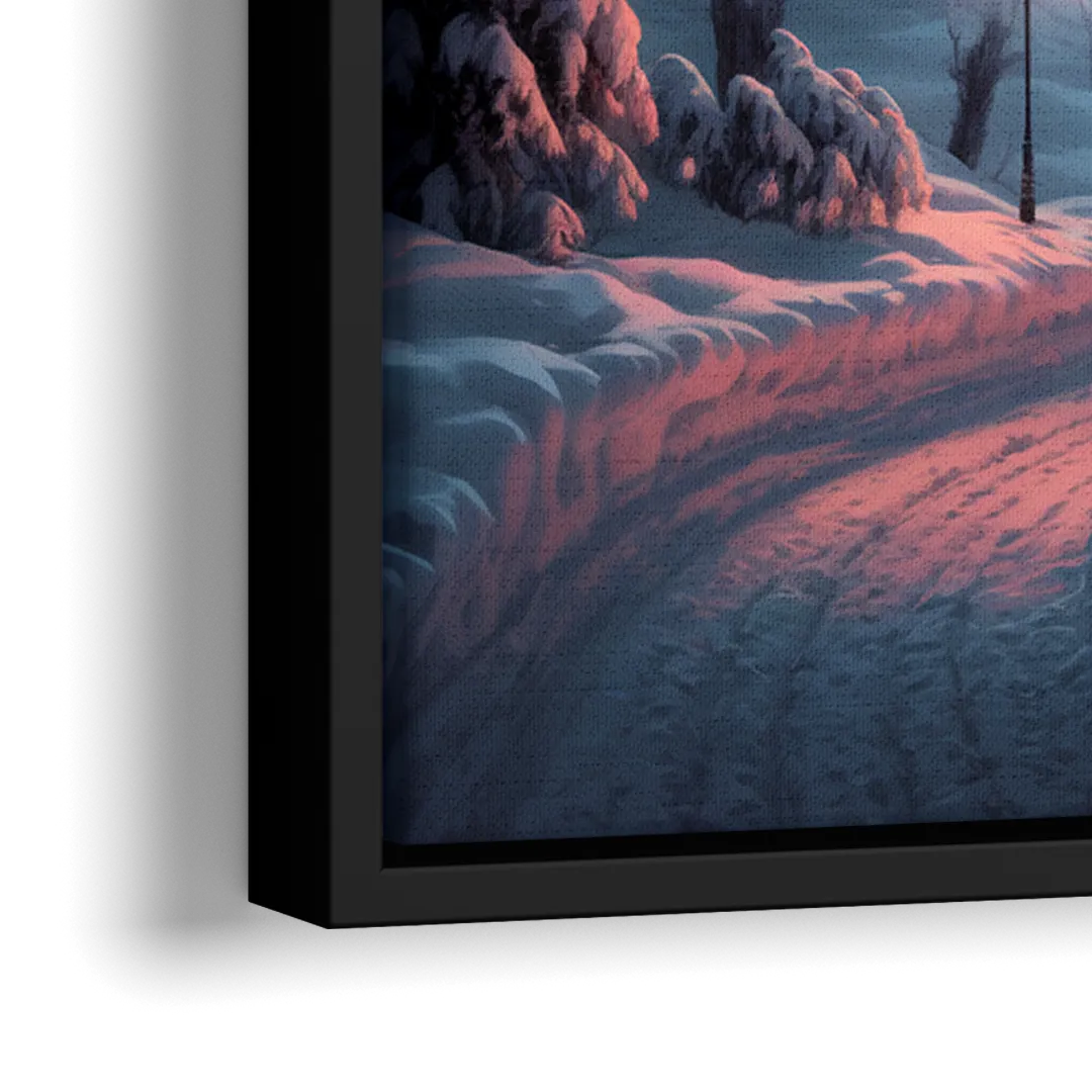 Burlington Snowy Winter Scenes - Close-Up Black Frame Canvas