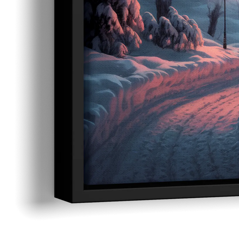 Burlington Snowy Winter Scenes - Close-Up Black Frame Canvas
