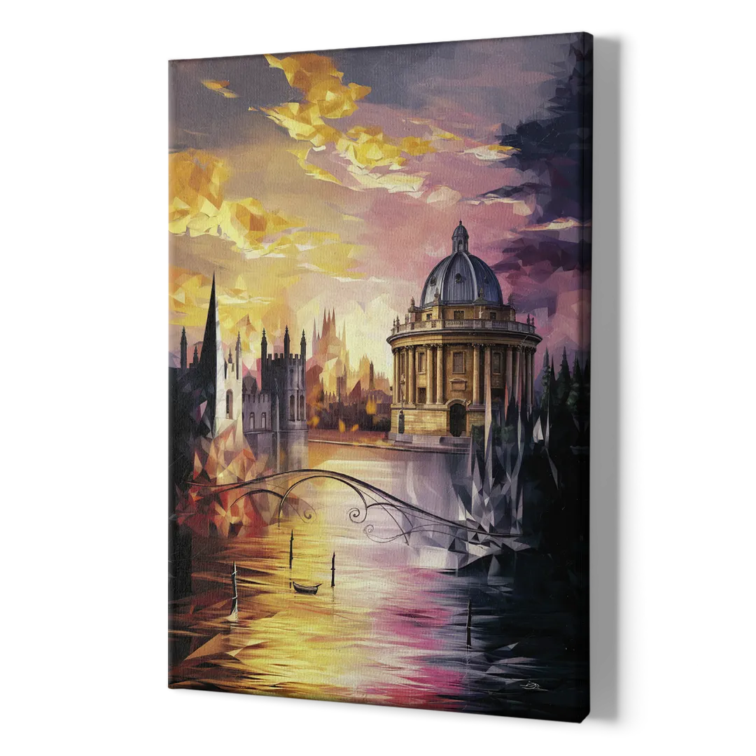 Oxford Cityscape Sunset - Canvas Print Art Sides