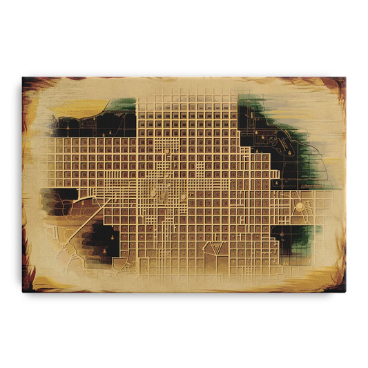 Denver Neighborhood Map - Canvas Wall Art