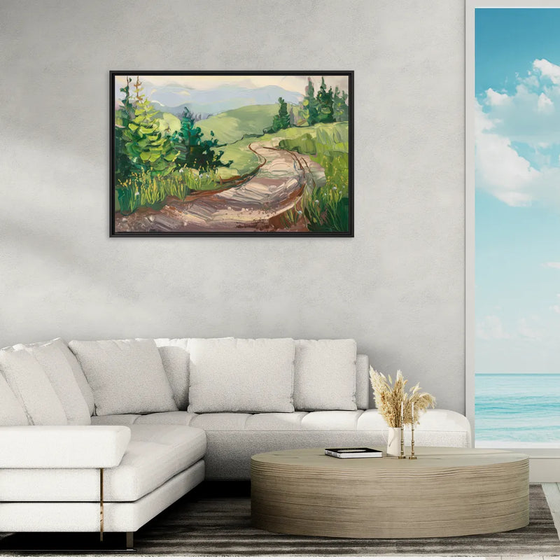 Burlington Green Mountain Trails - Living Room Black Frame Canvas