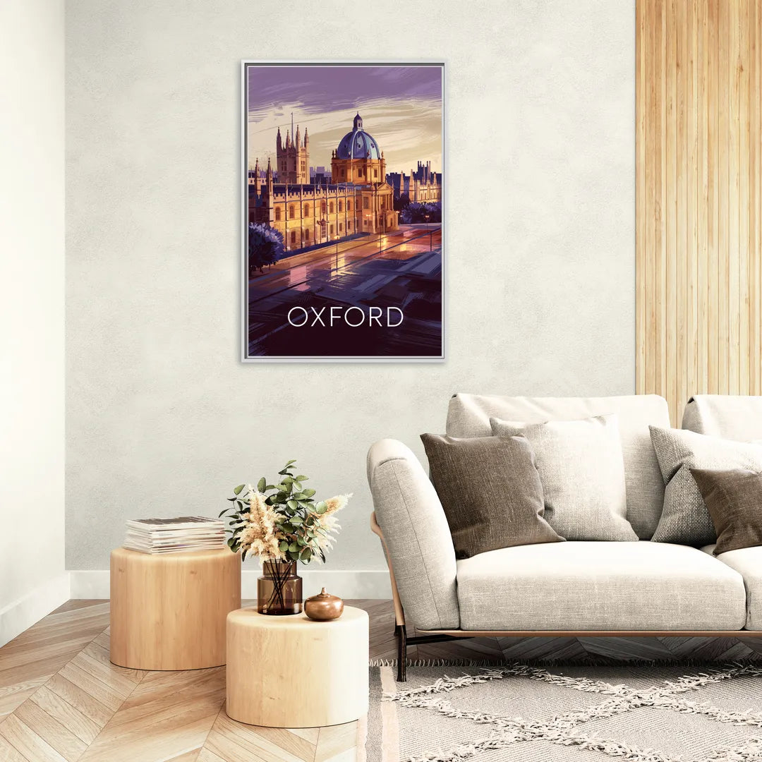 Oxford Timeless Elegance - Living Room White Frame Canvas
