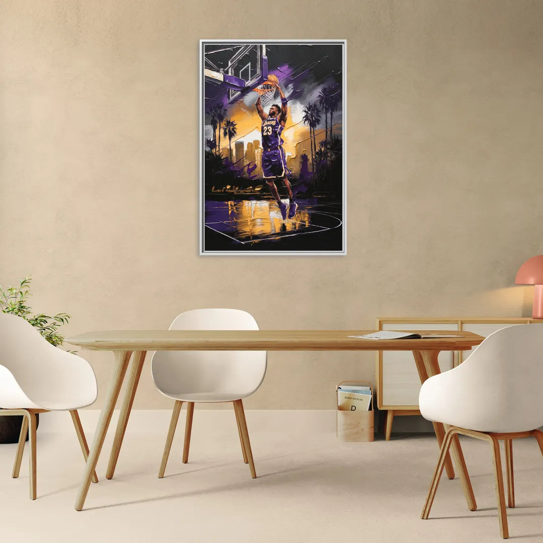Los Angeles Lakers Legacy - Living Room White Frame Canvas