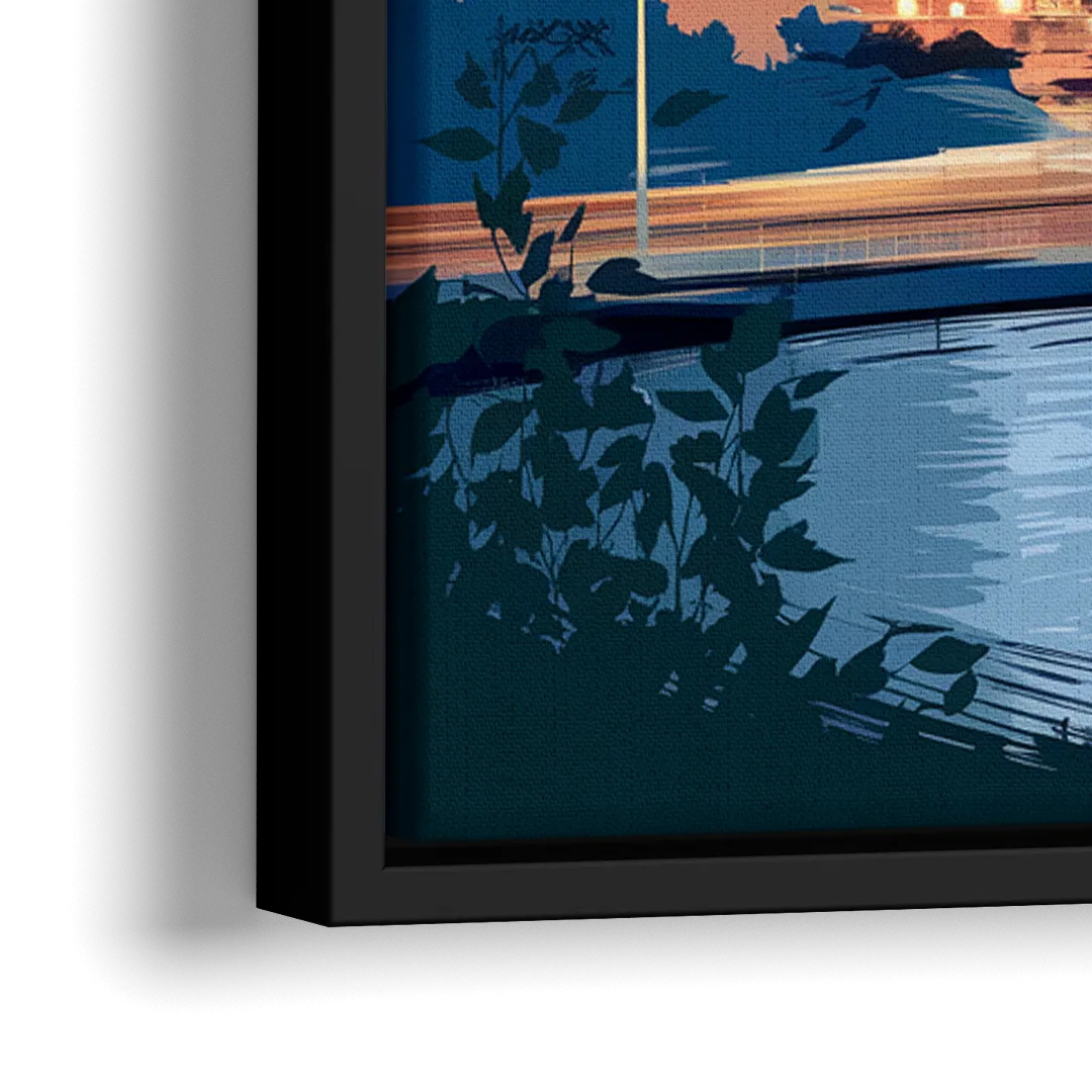 Pittsburgh Urban Aesthetic View - Close-Up Black Frame Canvas