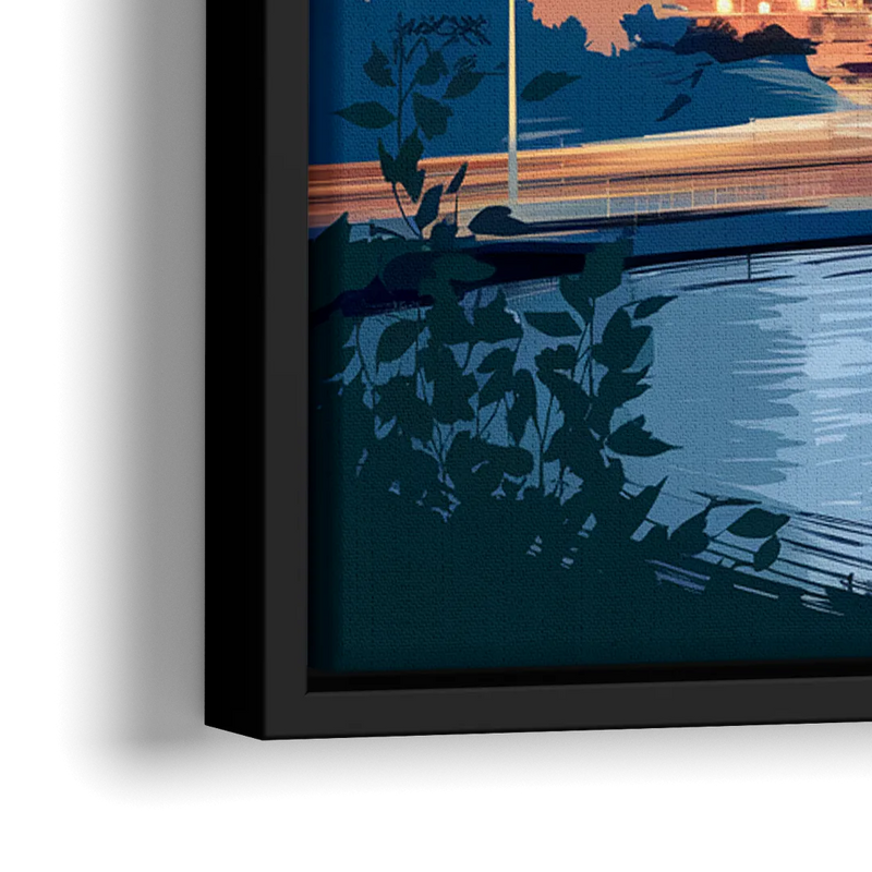 Pittsburgh Urban Aesthetic View - Close-Up Black Frame Canvas