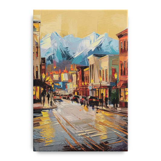 Anchorage Downtown Streets - Canvas Wall Art