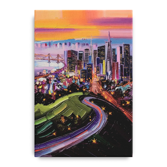 San Francisco Twin Peaks View - Canvas Wall Art