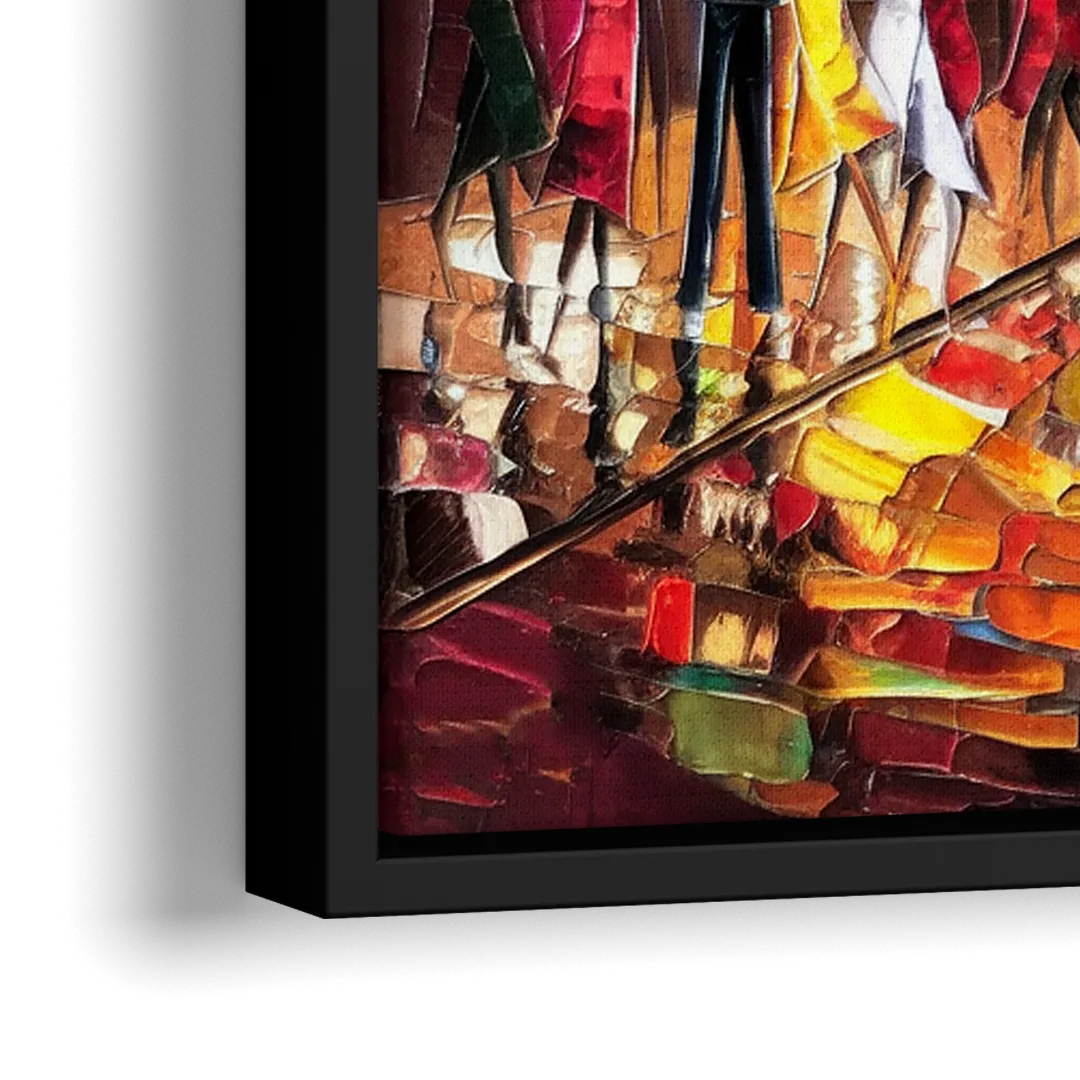 New Orleans Vibrant Street Art - Close-Up Black Frame Canvas