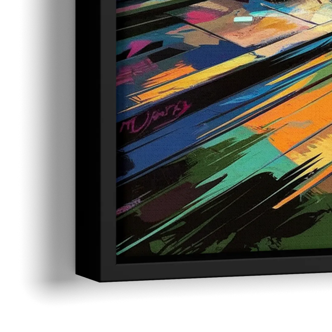 Dunedin Street Art Vibes - Close-Up Black Frame Canvas