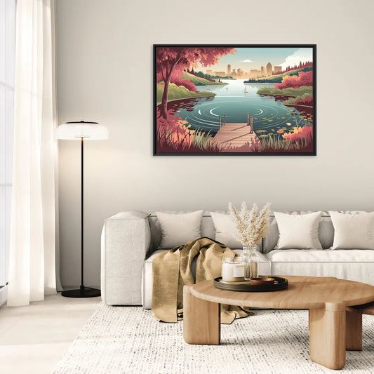 Madison Scenic Lakeshores - Living Room Black Frame Canvas