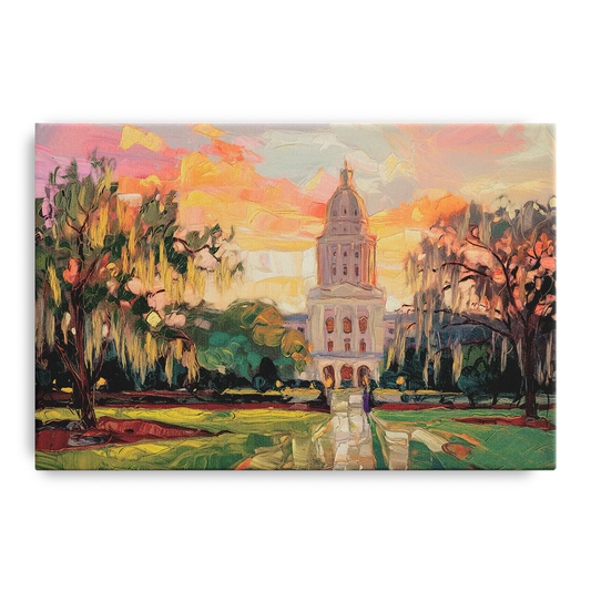 Baton Rouge Louisiana State Capitol - Canvas Wall Art
