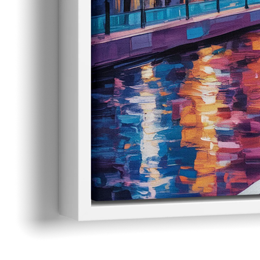 Montreal Cityscape - Close-Up White Frame Canvas