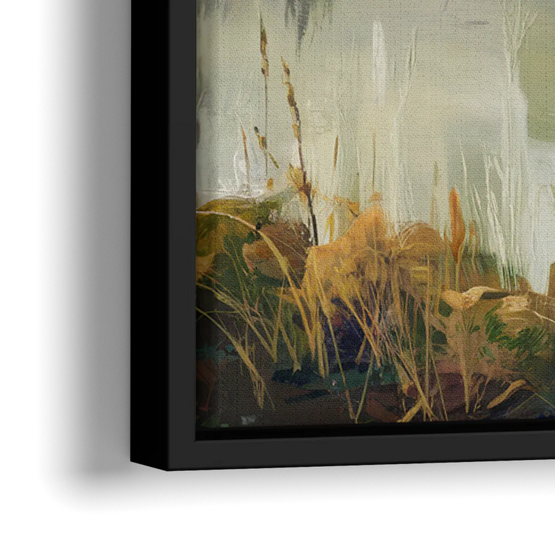 Big Sur Morning Fog - Close-Up Black Frame Canvas