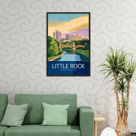 Little Rock Historic Landmarks - Living Room Black Frame Canvas