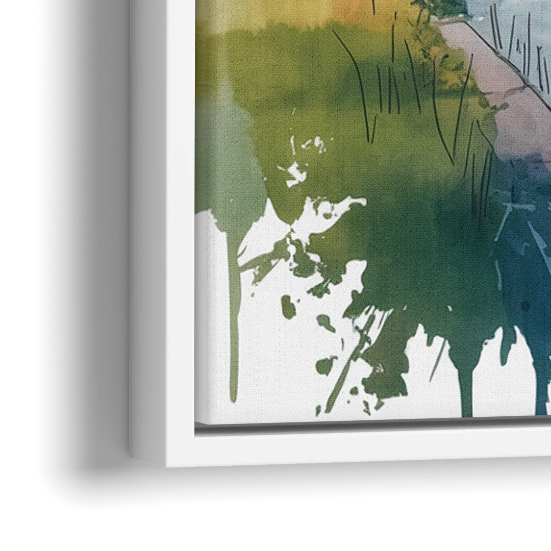 Saint Lawrence River View - Close-Up White Frame Canvas