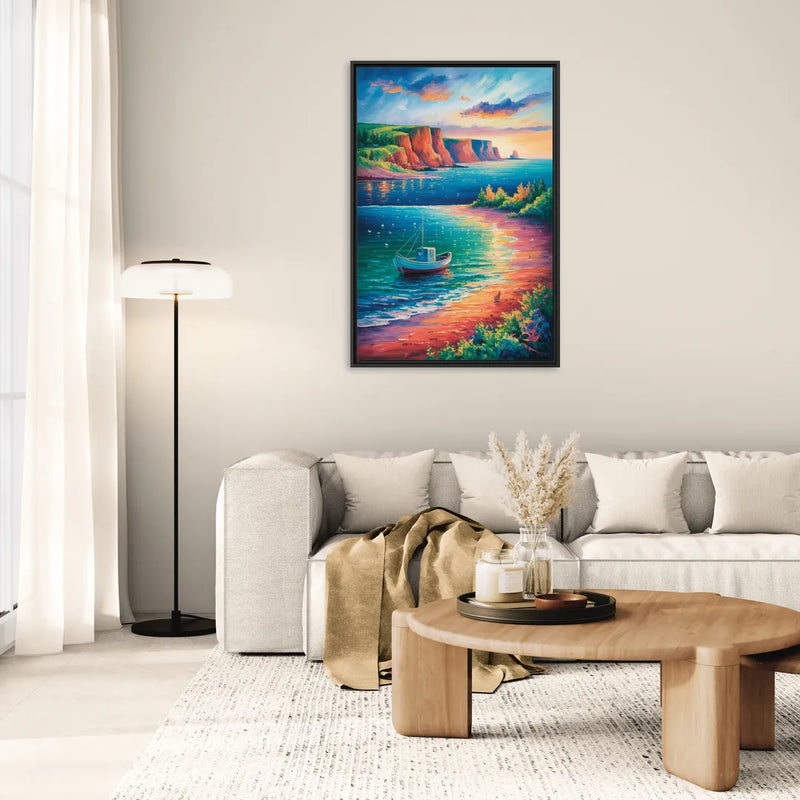 PEI Coastal Charm - Living Room Black Frame Canvas