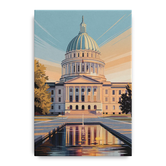 Madison Capitol Reflection - Canvas Wall Art