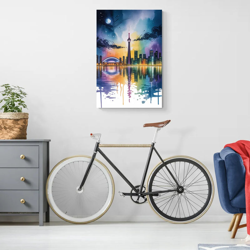 Toronto Skyline at Night - Canvas Wall Art Living Room