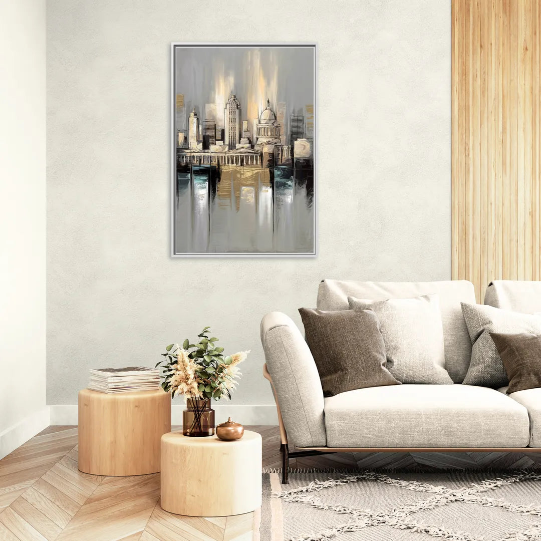 Louisville Historic Landmarks - Living Room White Frame Canvas