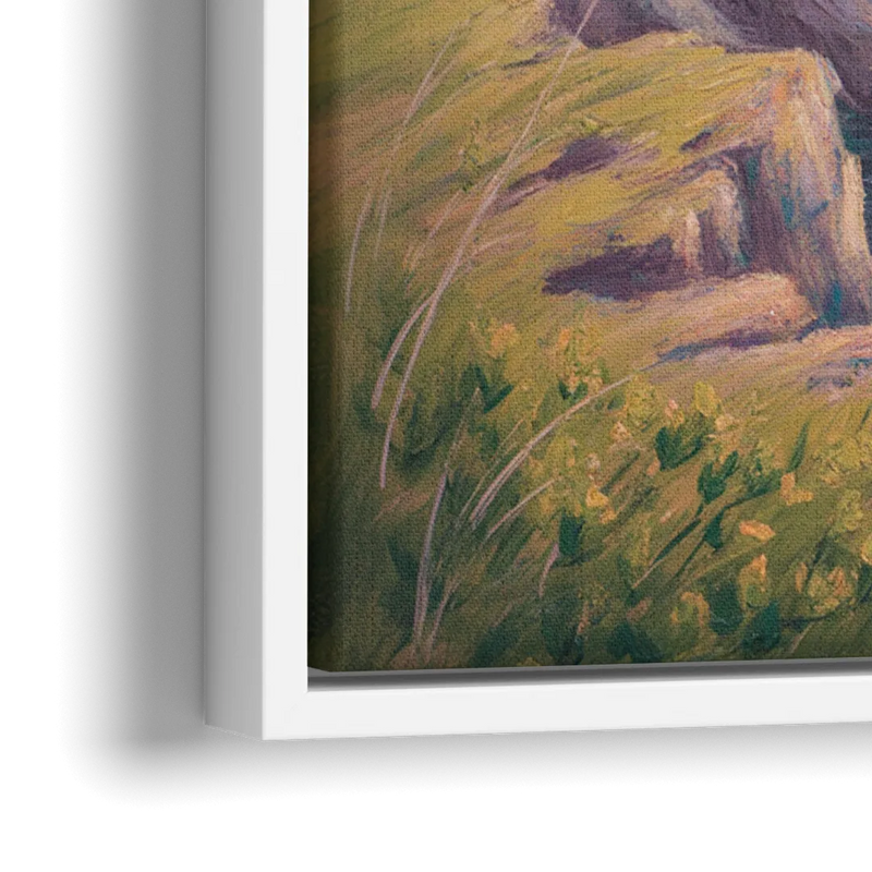 Cape Breton Highlands - Close-Up White Frame Canvas