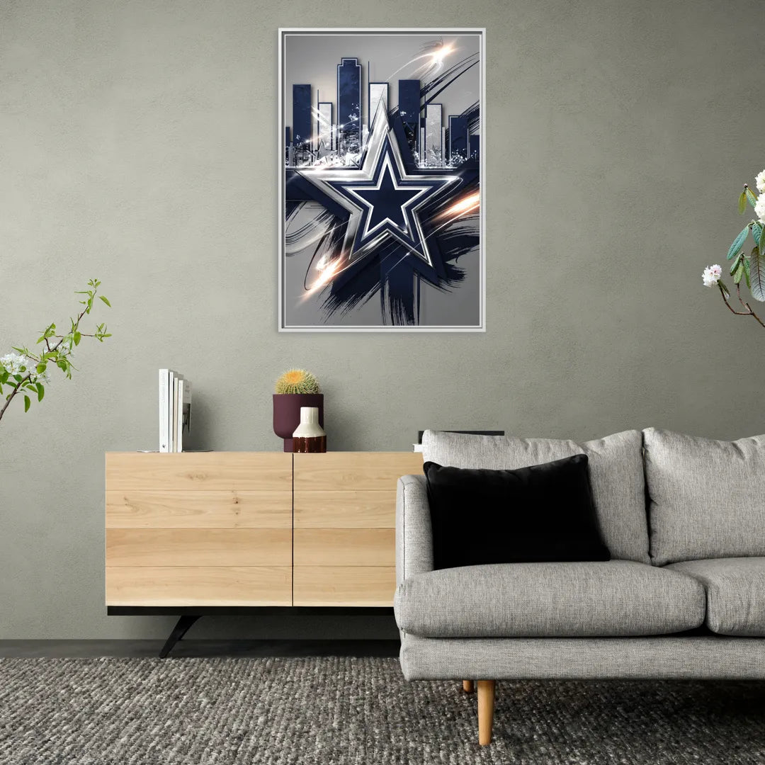 Dallas FC Team Spirit - Living Room White Frame Canvas