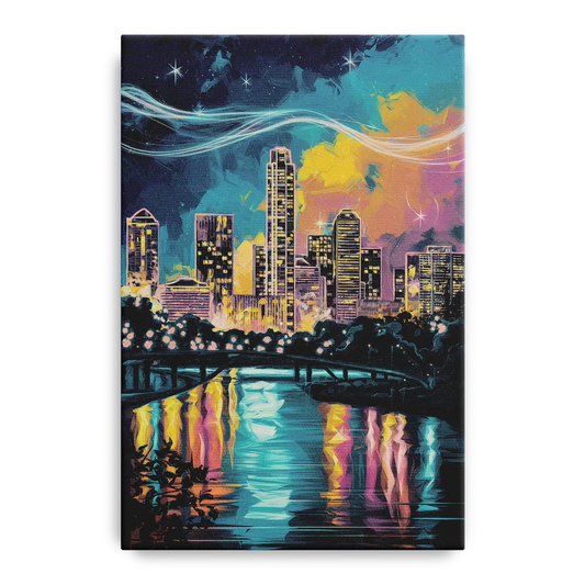 Austin Night Lights - Canvas Wall Art