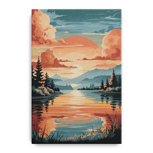 Burlington Sunset Reflections - Canvas Wall Art