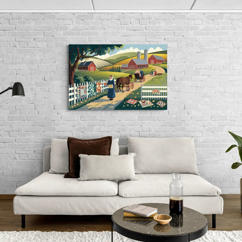 Lancaster Amish Farmlands Experience - Canvas Wall Art Living Room