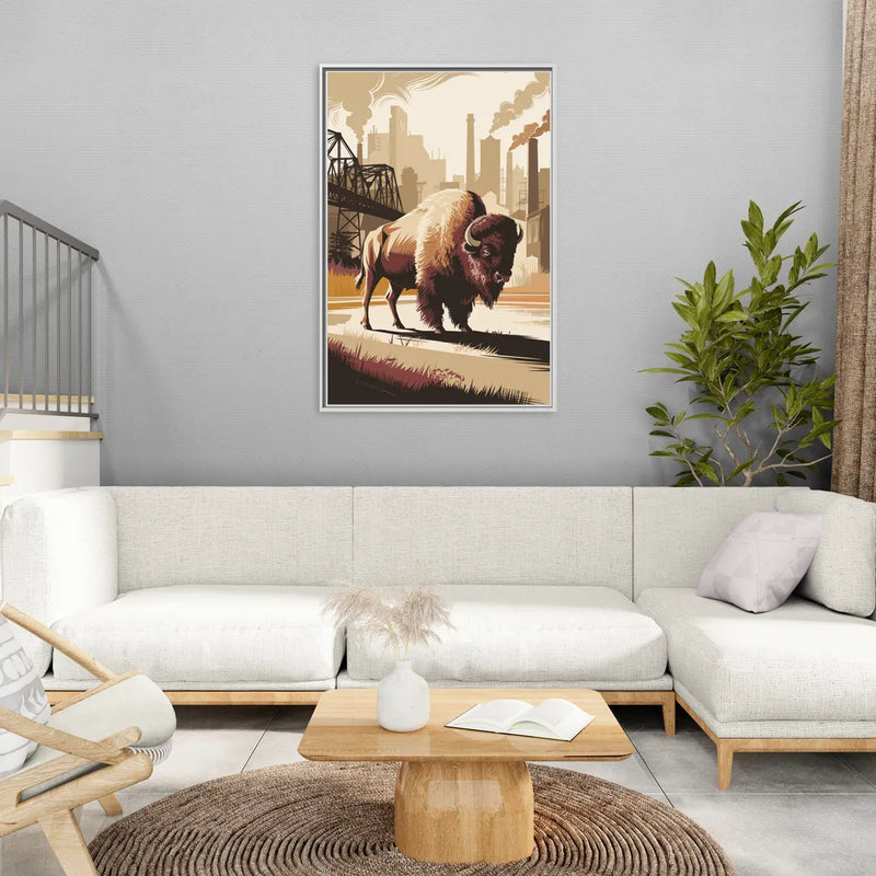 Buffalo Industrial Heritage - Living Room White Frame Canvas