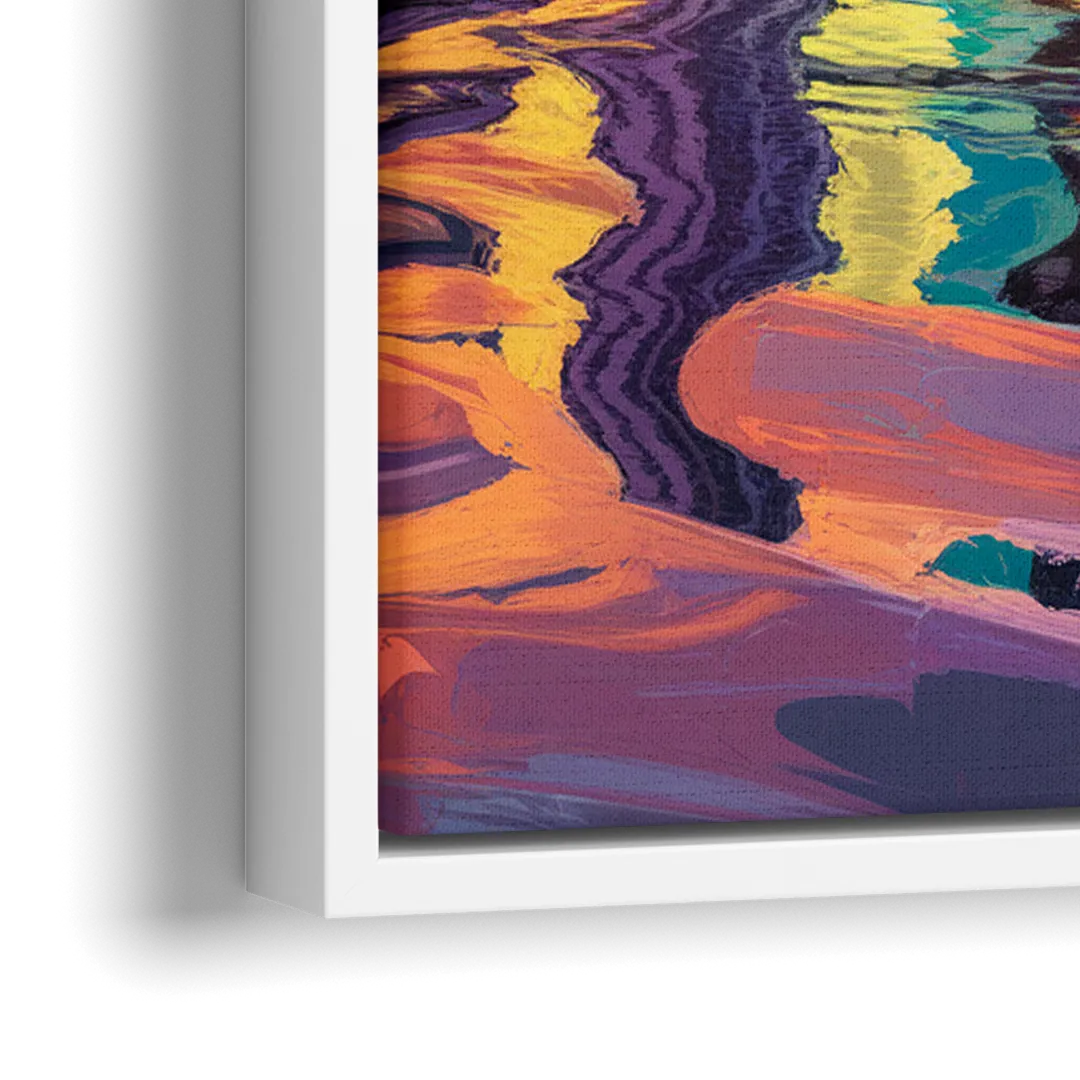 Orlando Vibrant Street Art - Close-Up White Frame Canvas