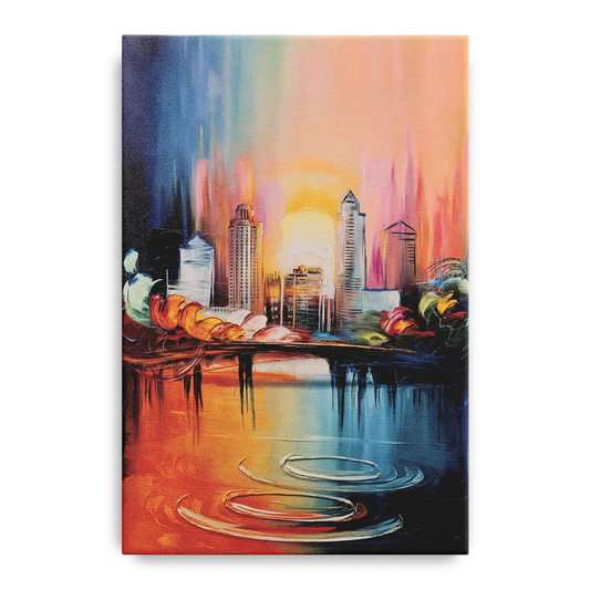 Louisville Skyline at Sunrise - Canvas Wall Art