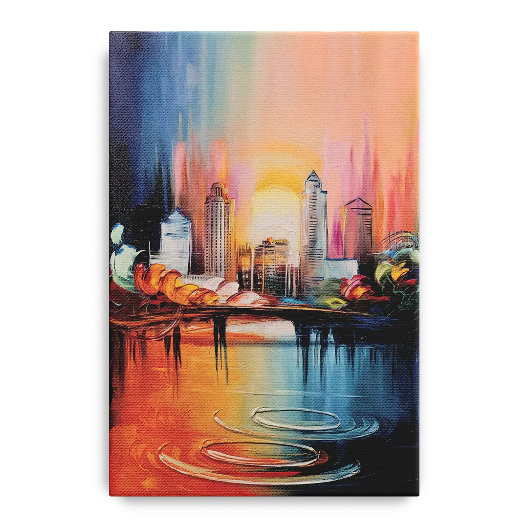 Louisville Skyline at Sunrise - Canvas Wall Art